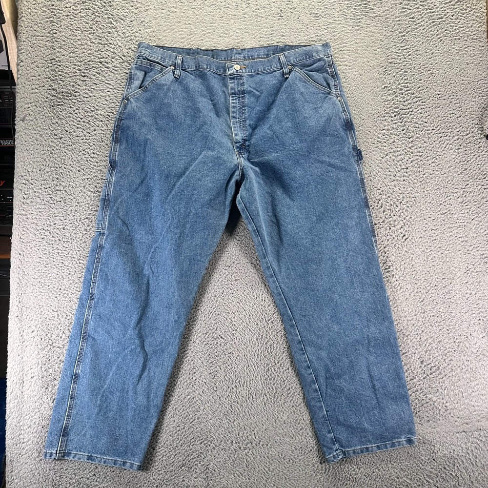Wrangler Jeans Mens 42x30 Blue Cotton Denim Straight Carpenter Utility Workwear